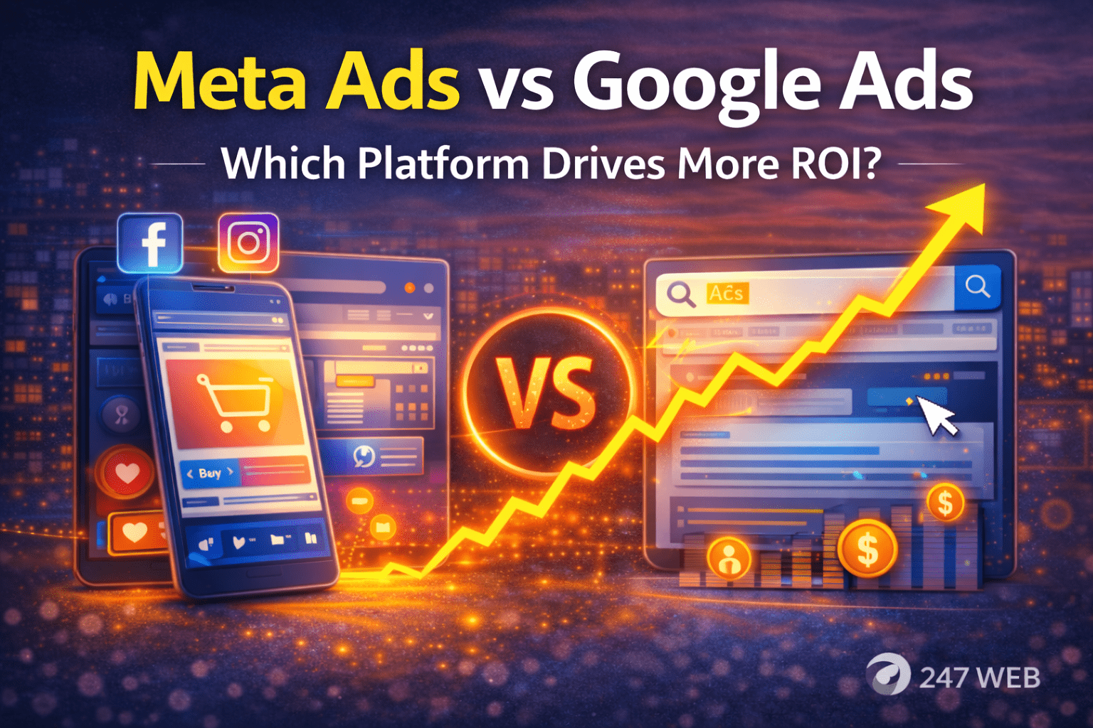 Meta Ads vs Google Ads comparison for business advertising strategy