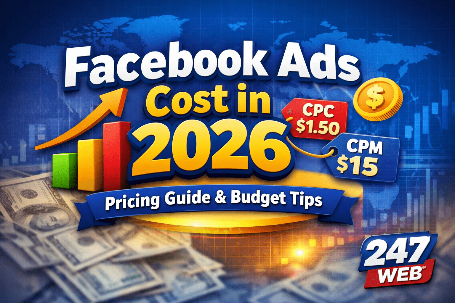 Facebook ads cost in 2026 chart showing CPC CPM CPA