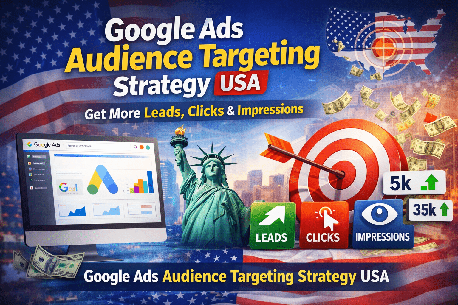 Google Ads Audience Targeting Strategy USA for leads clicks and impressions