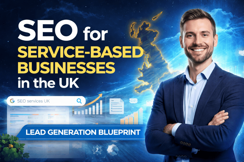 SEO for Service-Based Businesses in the UK lead generation blueprint with UK digital marketing concept